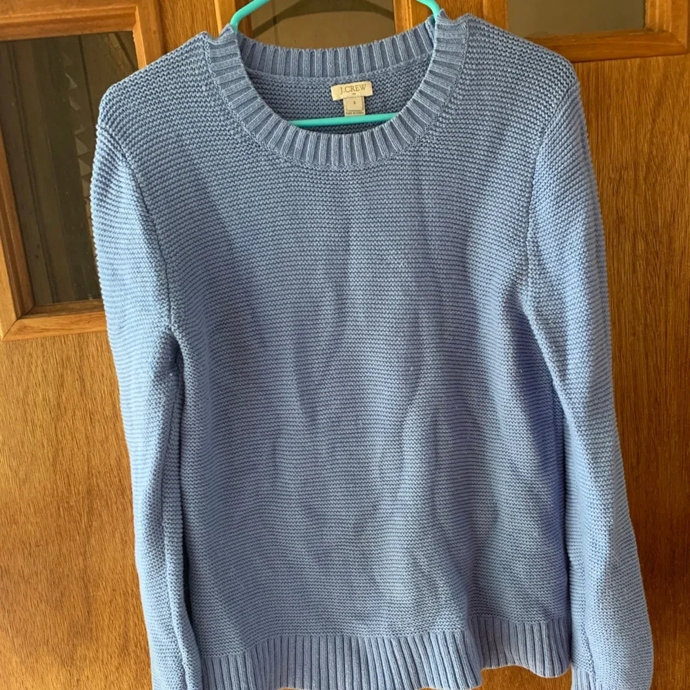 J. Crew Light Blue Crewneck Cotton/Nylon/Wool Sweater size small